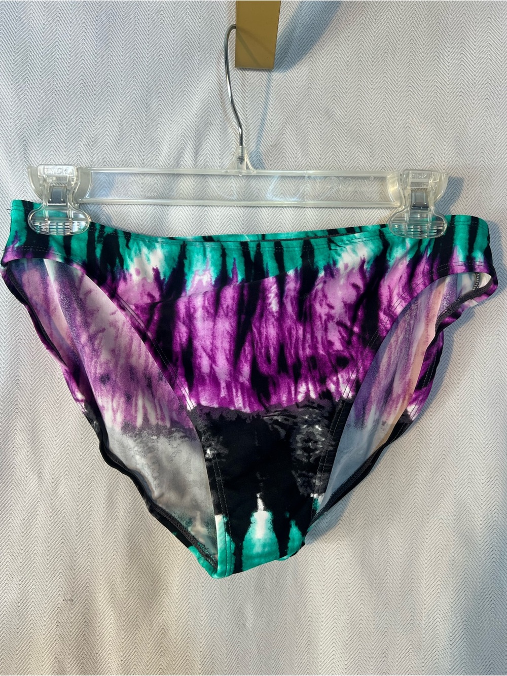 Island Escape Bikini Bottoms Purple Black & Green Size 10